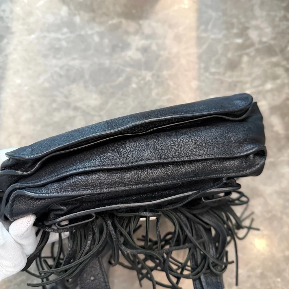 Proenza Schouler Black Leather Fringe Crossbody